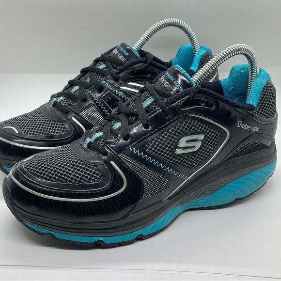 Skechers Shoes - Skechers Shape Ups black Teal blue size 8.5 women’s shoes exercise workout